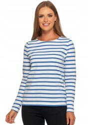 Moraj Női blúz Moraj, csíkos, pamut, hosszú ujjú, kék/fehér, S méret