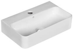 Laveo KVADRATO kerámia mosdó, fehér, pultra vagy falra szerelhető (szerelvény kittel) (VUK_6145) - konyhanet