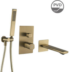 Laveo TORES fürdőcsap szett rejtett fali beépítésre, szatin arany (BVT_G11P) - konyhanet