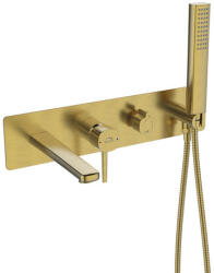 Laveo POLA kádcsap rejtett beépítésre zuhanyszettel, szálcsiszolt arany (BAP_G1PB) - konyhanet