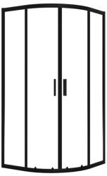 Laveo BRESSO félkör zuhanykabin 90x90x185 cm átlátszó üveg/fekete (JKB_796Z) - konyhanet