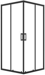 Laveo BRESSO szögletes zuhanykabin 80x80x185 cm átlátszó üveg/fekete (JKB_786K) - konyhanet