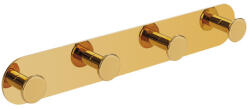 Laveo MIRI négyes akasztó (40x256x20 mm), arany, rögzítő csavarral és ragasztóval (ALM_G14S)
