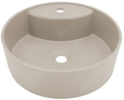 Laveo CLIFF kerek gránit mosdó túlfolyó nélkül, bézs (VGC1410T) - konyhanet