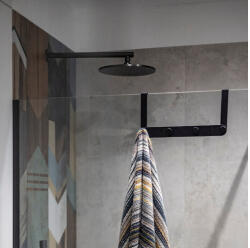 Laveo MIRI négyes akasztó zuhanykabinhoz ütközővel és szivaccsal (170x325x39 mm), fekete (ALM_715S)