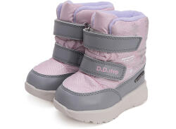 D. D. STEP Ghete impermeabile captusite, fete, cu velcro, AQUA TEX roz/gri, 24/33 roz/gri (1420FE)