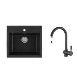  Hana szett álló csappal matt fekete (OPHANADORA)