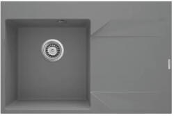 Deante Mosogatótálca, Deante Evora 1 medencés gránit mosogató csepegtetővel, jobbos, metálszürke ZQJ_S11P