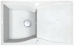 Laveo MOLOKIN fehér gránit mosogató dugókiemelős szifonnal, 80x50 cm (SPO_611T)