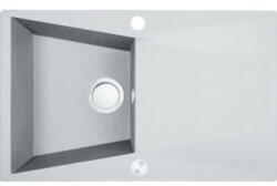 Laveo GRENADA csepptálcás fehér mosogató automata dugókiemelős, helytakarékos szifonnal (SRG_611T) - watermarkt