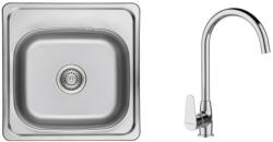 Laveo STANDARD 1M SZETT íves króm csappal K (SKS_010TF) - watermarkt