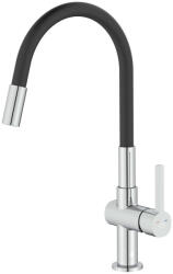 Laveo ALITA króm / matt fekete kétfunkciós rugalmas tömlős csaptelep (BVA_762D) - watermarkt