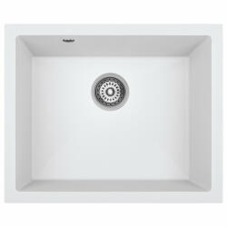 Laveo IBIZA fehér egymedencés mosogató helytakarékos szifonnal (SRI_610U) - watermarkt