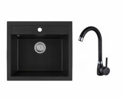  Malibu gránit mosogató szett, matt fekete (MALIBUL)