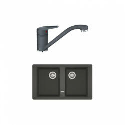 Franke SZETT BASIS BFG 620-86 grafit Fragranit mosogató + Novara Plus csap (114-0491-660)