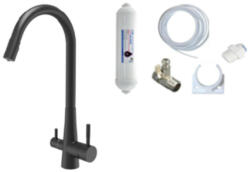 Laveo RIVECO rugalmas tömlős viztisztítós szett, matt fekete (BRIB_B68D) - watermarkt