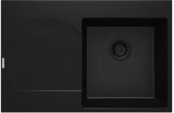 Deante Mosogatótálca, Deante Evora 1 medencés gránit mosogató csepegtetővel, balos, fekete ZQJ_N11L