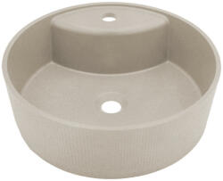 Laveo CLIFF kerek gránit mosdó túlfolyó nélkül, bézs (VGC1410T) - watermarkt