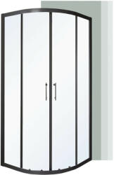 Elleci Spirit Clear 80x80 cm íves zuhanykabin zuhanytálca nélkül fekete (SC80SB)
