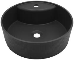Laveo CLIFF kerek gránit mosdó túlfolyó nélkül, fekete (VGC1710T) - watermarkt