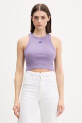 HUGO Blue crop top pentru femei din bumbac cu elastan Baby Tank_B PPYH-TSD0OR_04X (50511450)