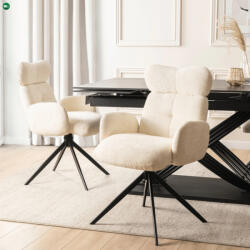 Mebel Elite Krzesło Obrotowe do Salonu ALVARO Kremowe Boucle