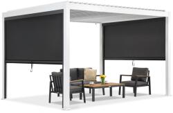 Garden Point Lagos 3x4 szabadon álló terasz pergola 3 m hosszú Garden Point fehér és antracit oldalsó redőnnyel (GAP1371)