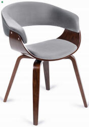 Mebel Elite GARY szék, velúr, szürke/dió