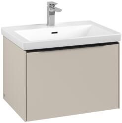 Villeroy & Boch Dulap baza suspendat Villeroy & Boch Subway 3.0 622x429x478 mm cu un singur sertar, Cashmere Grey, maner Volcano Black (C57501VN)