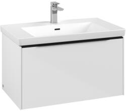 Villeroy & Boch Dulap baza suspendat Villeroy & Boch Subway 3.0 772x429x478 mm cu un singur sertar, Brilliant White, maner Volcano Black (C57301VE)