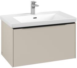 Villeroy & Boch Dulap baza suspendat Villeroy & Boch Subway 3.0 772x429x478 mm cu un singur sertar, Cashmere Grey, maner Volcano Black (C57301VN)
