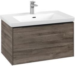 Villeroy & Boch Dulap baza suspendat Villeroy & Boch Subway 3.0 772x429x478 mm cu un singur sertar, Stone Oak, maner Volcano Black (C57301RK)