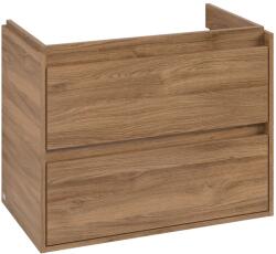 Villeroy & Boch Dulap baza suspendat Villeroy & Boch Skyla cu 2 sertare, pentru lavoar asimetric, 772x596mm, Oak Kansas (C79700RH)