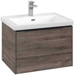 Villeroy & Boch Dulap baza suspendat Villeroy & Boch Subway 3.0 622x429x478 mm cu un singur sertar, Stone Oak, maner Volcano Black (C57501RK)