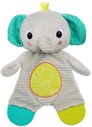 Bright Starts Snuggle & Teethe Játék Rágóka - Elefánt, Puha Plüss, Zörgő Hang, Rágókás Lábak, Újszülött Kortól