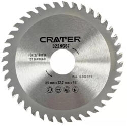 CRATER 115x22, 2 M14 40T körfűrésztárcsa vídia betétes (322N667)
