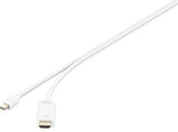 Renkforce Mini DisplayPort / HDMI Csatlakozókábel [1x Mini DisplayPort dugó - 1x HDMI dugó] 0.50 m Fehér (RF-3697532) (RF-3697532)