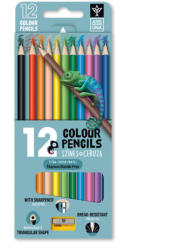 Ars Una 12 színű, háromszögletű színes ceruzakészlet hegyezővel - kvikki