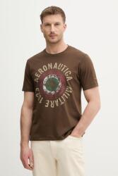 Aeronautica Militare pamut póló - barna M - answear - 16 990 Ft
