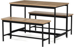  Étkezőgarnitúra 2 paddal, 110x60x75 cm méretben, MDF kivitelben, tölgy színben AUT-G1175 OAK (artAUT-G1175-OAK)