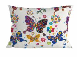  Fata de perna din microfibra FLUTURE COLORAT 70x90 cm, alb Lenjerie de pat