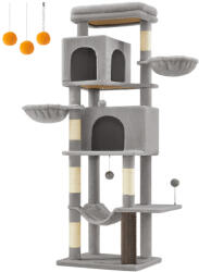 FEANDREA PCT182G01 175 cm magas többszintes macskafa kaparóoszlopokkal galambszürke (EUZ-PCT182G01V1)