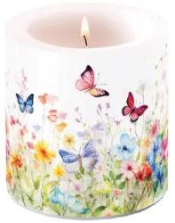 Ambiente Butterflies in field white átvilágítós gyertya 8x7, 5cm
