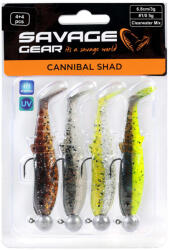 Savage Gear Cannibal Shad 6.8cm Clearwater Mix 5g #1/0 (4 db/csomag) gumihal szett