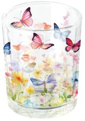Ambiente Butterflies in field white üveg mécsestartó