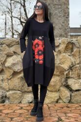 FashionLand ROCHIE MIDI CU BUZUNARE INSERTIE POPPY MACI ROSII POPPY MACI ROSII TALIE UNICA Multicolora
