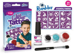 TYTOO Csillámtetoválás Rumbler szett (25 sablon, 3 csillámpor, 5 ml ragasztó, ecset) (VZM-KQPXX1800461) - mesescuccok