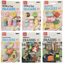  Radír szettek fiúknak, lányoknak, 5 db/szett, QIHAO forma radírok, többféle változat (KNC-QH83) - mesescuccok