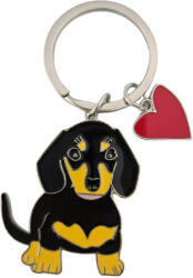  Kutyás kulcstartó, tacskó, fém, 3, 5x4cm (KPD-KEYRING-TACSKO) - mesescuccok