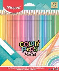 Maped Színes ceruza készlet, háromszögletű, MAPED "Color'Peps Pastel", 24 különböző pasztell szín (831880FC) - alter